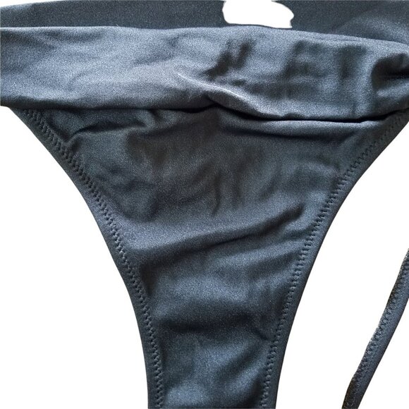 BCBGMAXAZRIA Shimmer Steel High Waisted Swim Bottoms Large - Picture 4 of 9